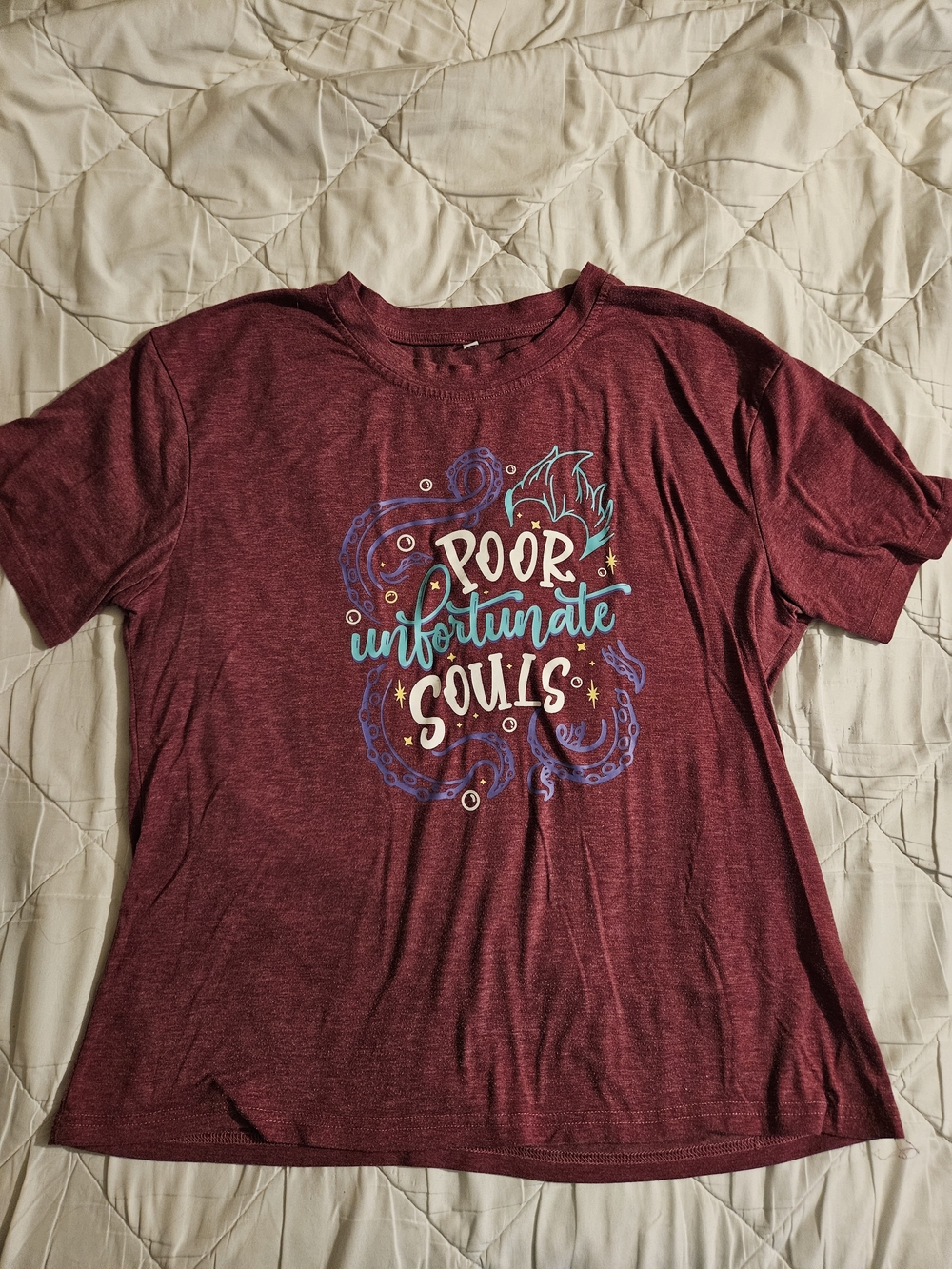 Disney Maroon 'Poor Unfortunate Souls' Short Sleeve Graphic Tee